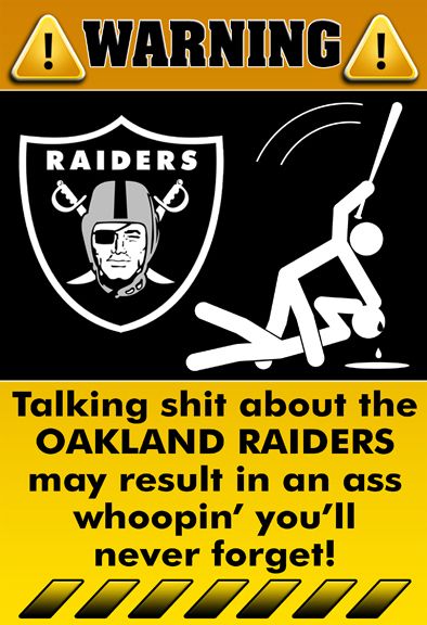 Wall Poster 13x19 Warning Sign NFL Oakland Raiders   1  