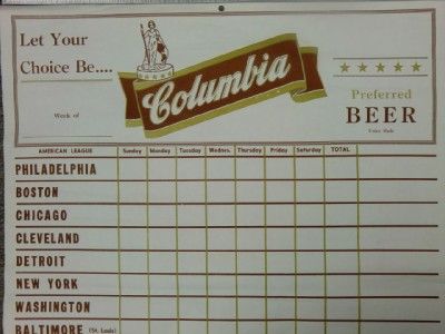   Baseball Team Schedule Calender Vintage Brooklyn Dodgers Old  