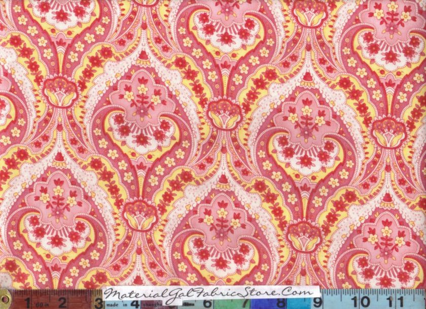 Moda Fabric ~ April Cornell Spring Magic Pink Paisley  