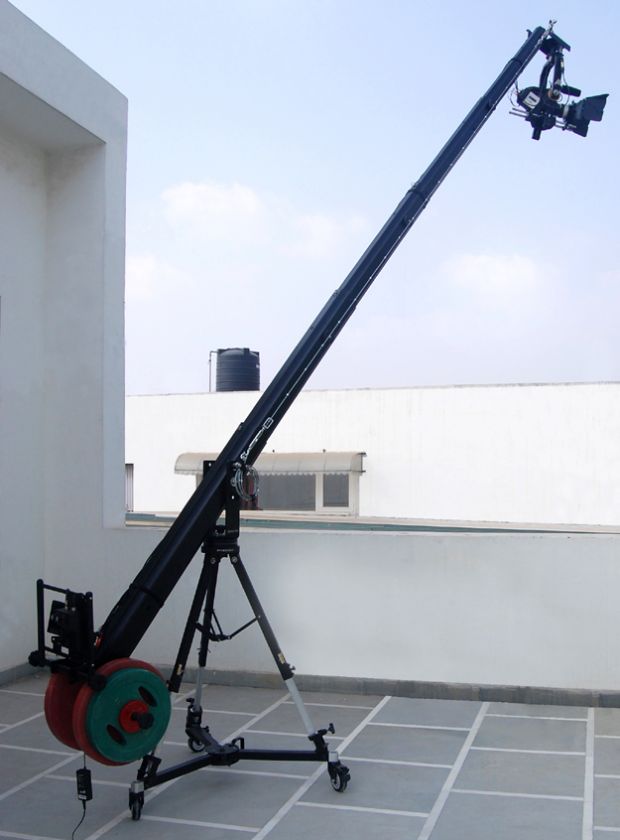 16ft Jib Arm Crane bowl stand pan tilt had floor & Track dolly for 