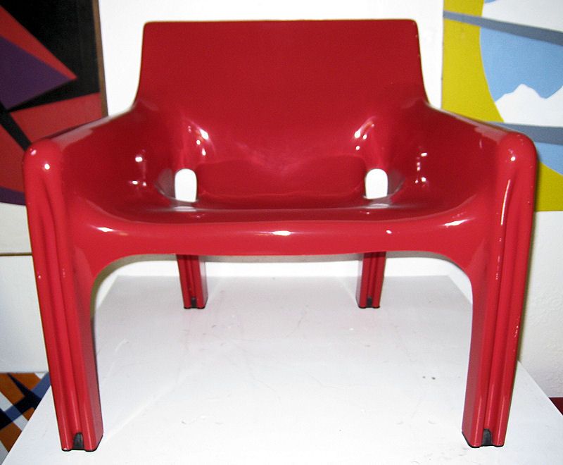 Vico Magistretti Red Gaudi Armchair by Artemide  