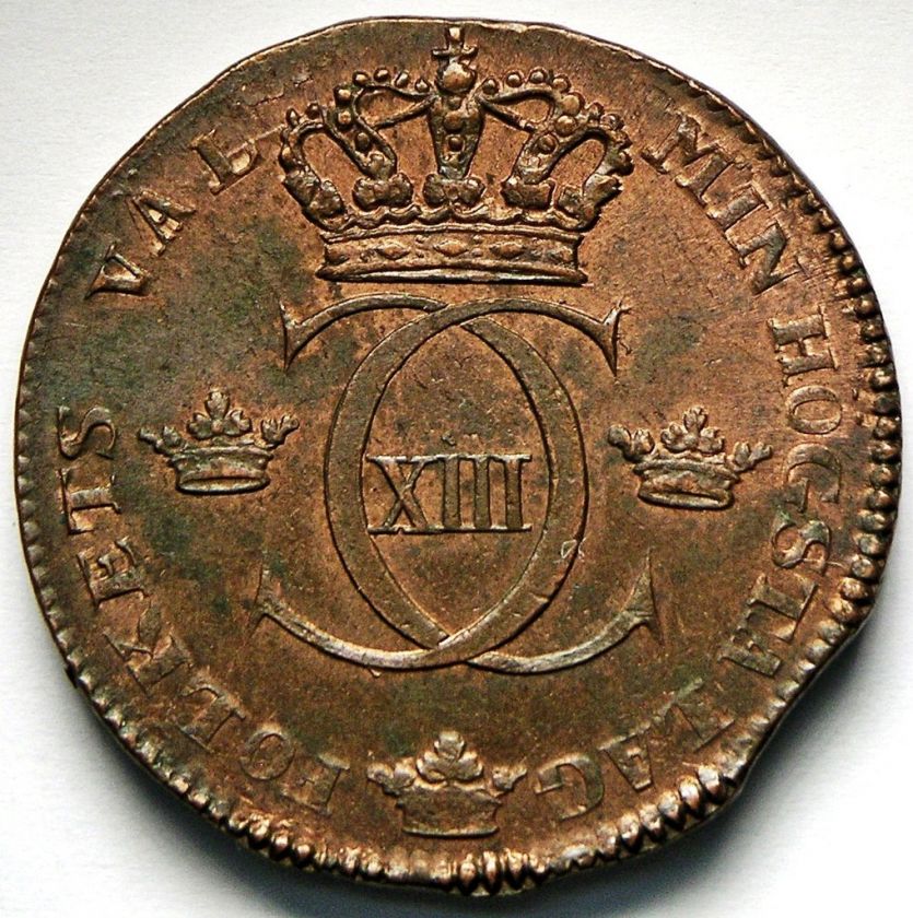 SWEDEN SKILLING 1815 RED & BROWN UNC ★SPLENDID★  