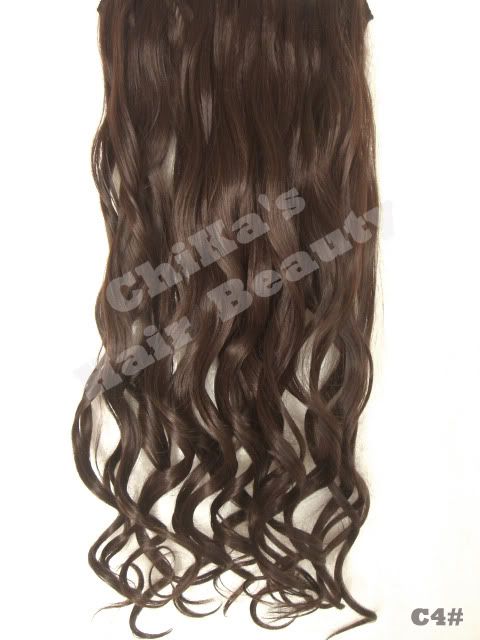 Clip IN Haarverlängerung Braun #4 Gewellt 65cm M Set  