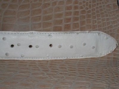 Embossed Ostrich Winter White/Bone Belts  