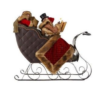 Victorian Dickens Family Sleigh with Carolers  