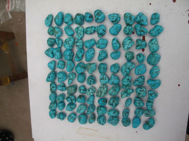 100 VAIN GREEN polished Turquoise Rough NuggeT 1.78lb  