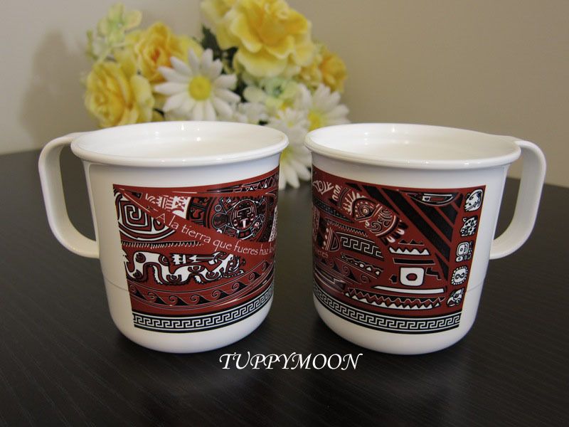 New Rare Ancient Aztec Tupperware Coffee Mugs/Cups  