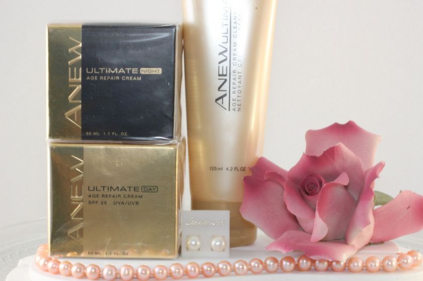 AVON ANEW ULTIMATE DAY,NIGHT,CLEANSER AGE REPAIR CREAM + GENUINE PEARL 