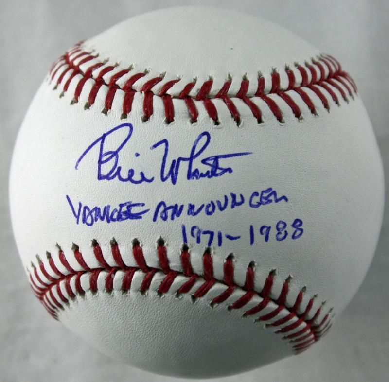 BILL WHITE YANKEE ANNOUNCER 1971 1988 SIGNED AUTHENTIC OML BASEBALL 