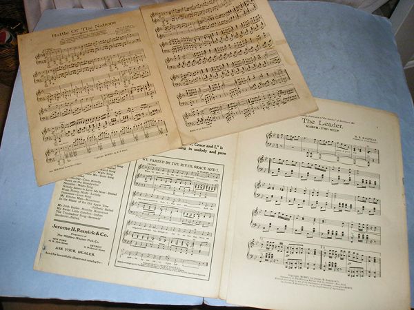 15 Vintage Large Format MARCH Sheet Music  