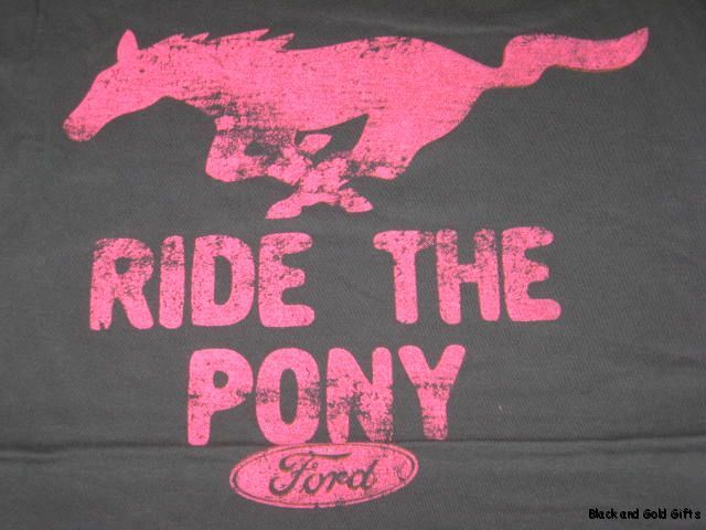   Juniors Graphic Tshirt Shirt Grey Ford Ride The Pony New 