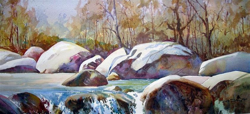 Al Stine   Original Watercolor   Lake Lure, North Carolina  