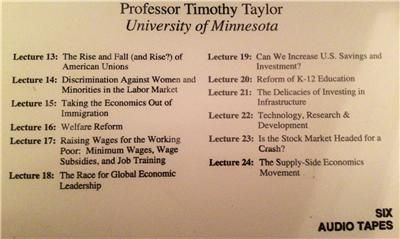   Courses The TEACHING COMPANY Cassette Economic Issues Great Economists