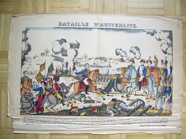 NAPOLEON DAusterlitz kolorierter Holzschnitt PELLERIN GEORGIN 1850 