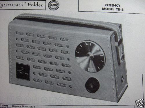 REGENCY TR 5 TRANSISTOR RADIO PHOTOFACT  