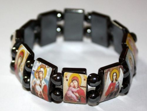   CHRISTIAN CATHOLICSTRETCH BRACELET RELIGIOUS ICONS SAINTS ETC  