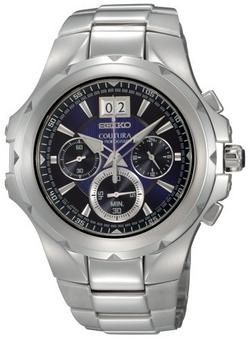 Mens New Steel Seiko Coutura Chronograph BM6010 55A Watch  