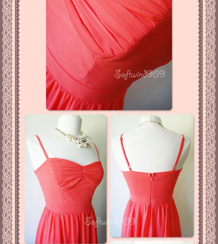 NEW Forever 21 Bright Coral Sweetheart Pleated Chiffon Flirty Skirt 