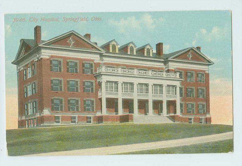 B0507 CITY HOSPITAL SPRINGFIELD OHIO OH c1910 POSTCARD  