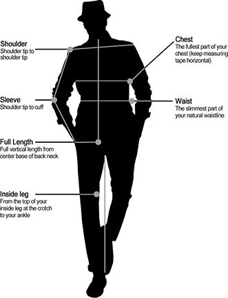 Once you know your body measurements, consult the size chart to 