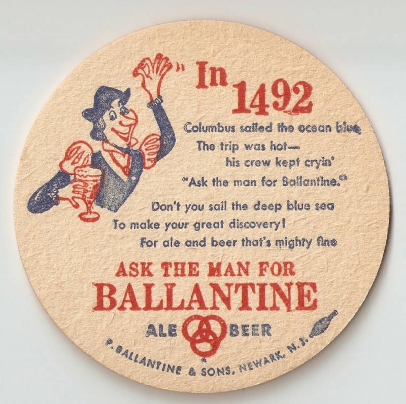 Set of 4 Ballantine Poem Coasters 3 1/2 Coasters  