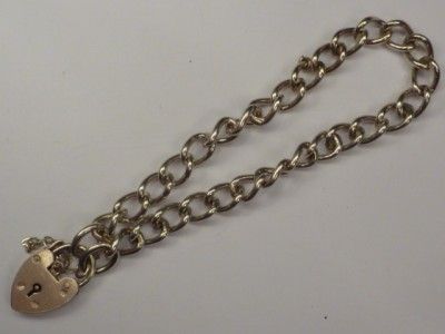 VINTAGE STERLING SILVER CHUNKY CHARM BRACELET  