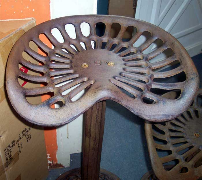 Tractor Seat Bar/Counter Stools Pair Rust Finish  