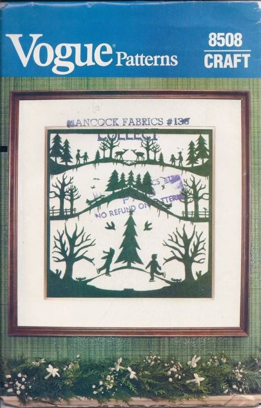 Vogue 8508 Winter Scene Wall Hanging Craft Pattern  