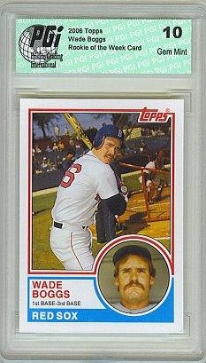 Wade Boggs HOF Topps Rookie of the Week Card PGI 10  