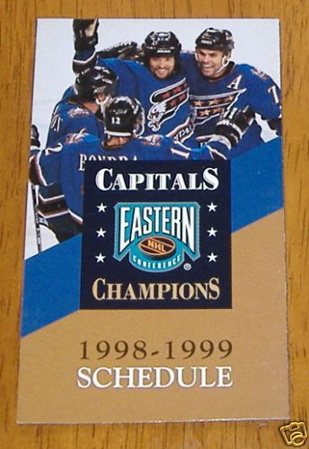 washington capitols pocket schedule NHL  