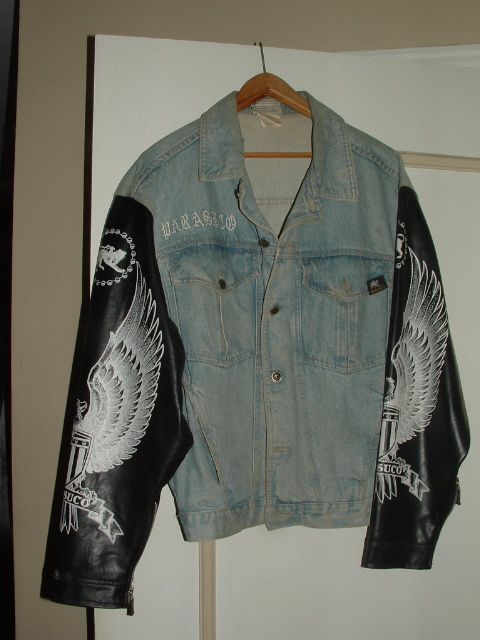 Vintage Parasuco Santana Rocker eagle denim jacket  