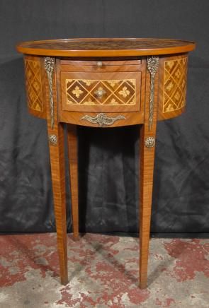 Pair English Victorian Inlay Side Tables Chests  