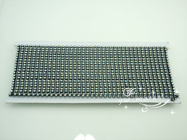 3mm B Grade AB Rhinestone Banding White/Black Setting  