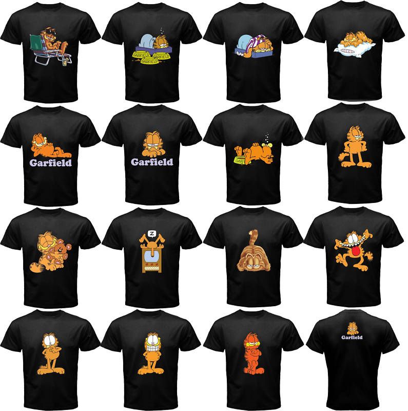 GARFIELD Black Man T Shirt S 3XL *15 ASSORTED DESIGN *  