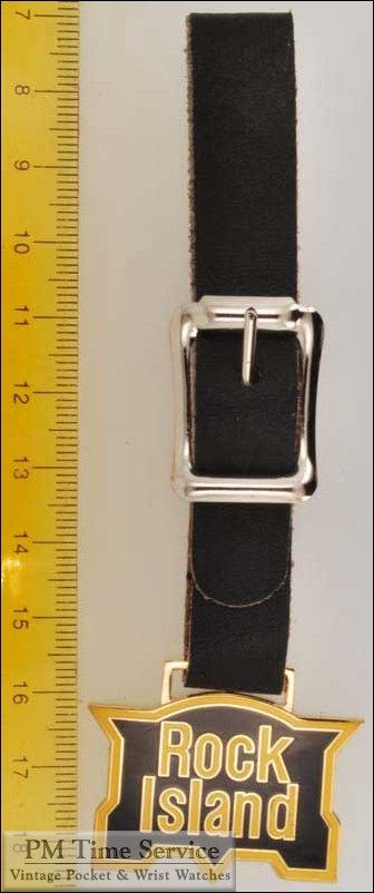 black Rock Island leather strap watch fob  