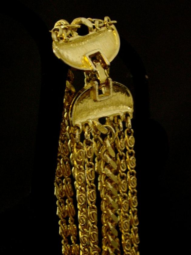 Vtg 60s Gold Tone Multi Chain Bracelet Stunning  