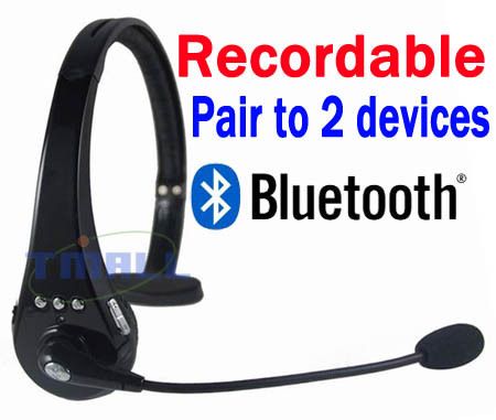 Bluetooth Recordable headset Headphone for cell phone iphone Trucker 