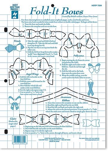 Fold It Bows Template Hot Off The Press Scrapbooking  