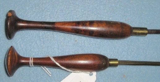 Two Jointed End Handles w/ Nice Wood; Burnisher ? Buffer  