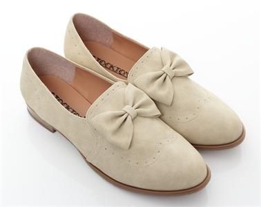 BN Womens Bowed Boyfriend Oxford Flats Boots Dress Shoes Beige Cocoa 