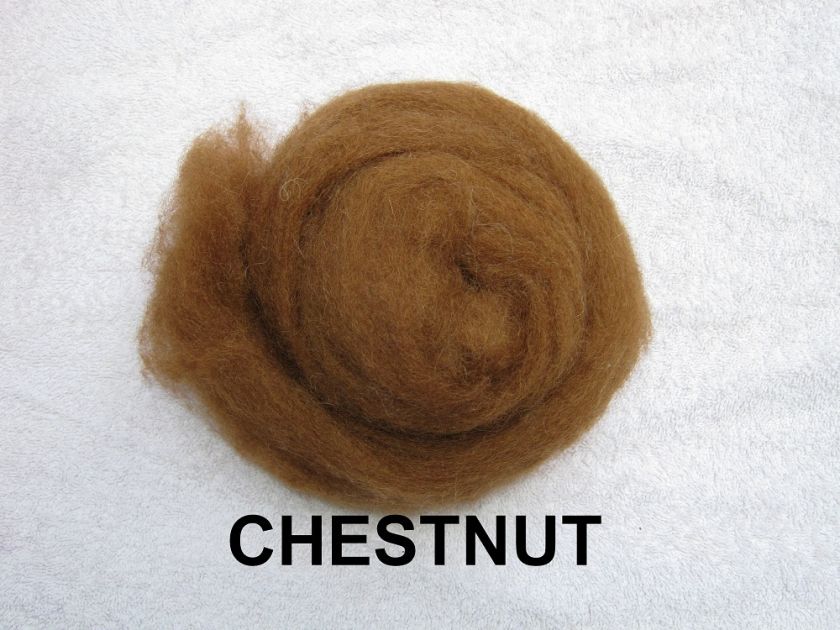 Romney roving  Chestnut  4 oz  