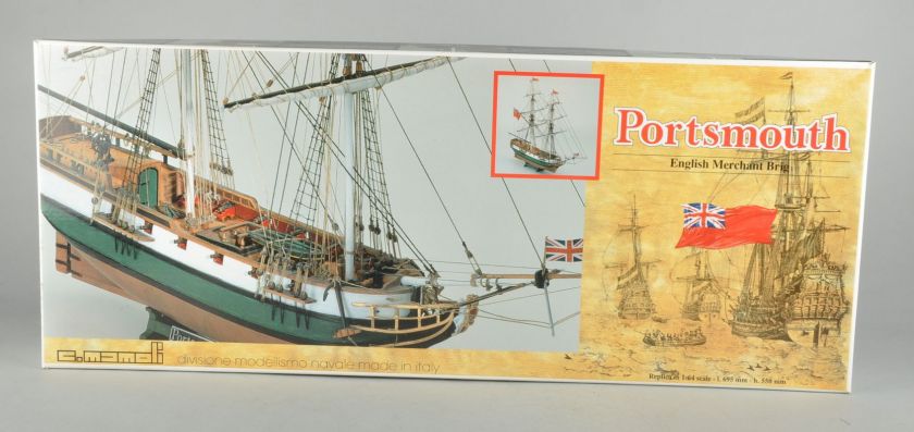 MAMOLI PORTSMOUTH English Merchant Brig 164 Scale Wooden Model Kit 