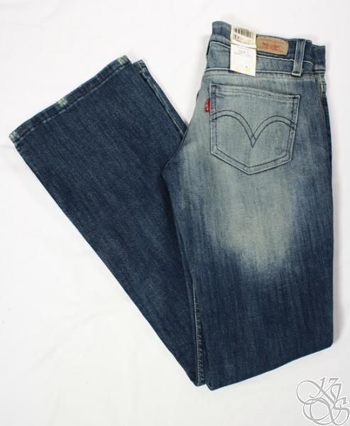 LEVIS JEANS 524 Too Superlow Boot Cut Ultra Low Rise Desert Sky Denim 