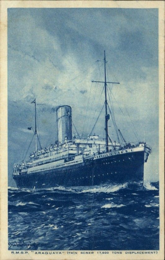 RMSP Royal Mail Steamship ARAGUAYA Postcard  
