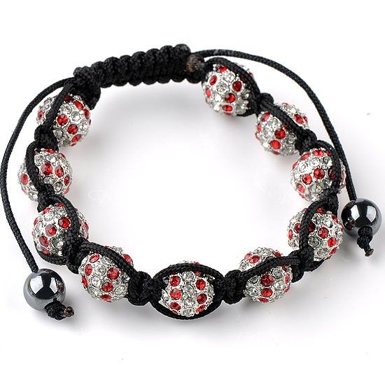   Disco Ball Bead Macrame Hip Hop Bracelet Mens Woven Bling Gift  