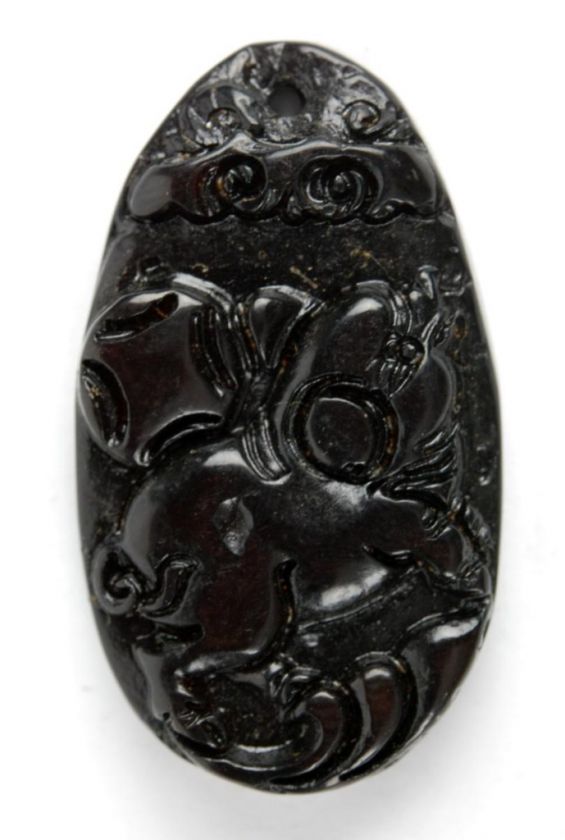 STONE ZODIAC PENDANT PIG Carved Jewelry Chinese Bead  