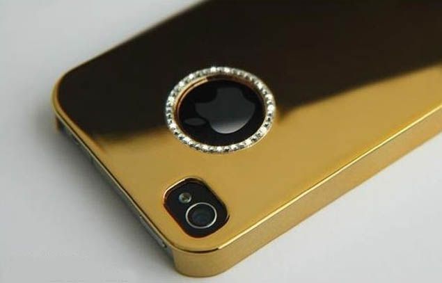 Apple iphone 4G Swarovski Metal Ring Hard Case Gold  