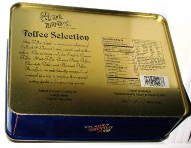 1998 Callard & Bowser Toffee Shop Christmas Holiday Tin Box Container 