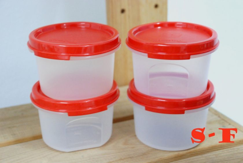 TUPPERWARE Modular Mates MM 200ml Red Round I 4Pcs  