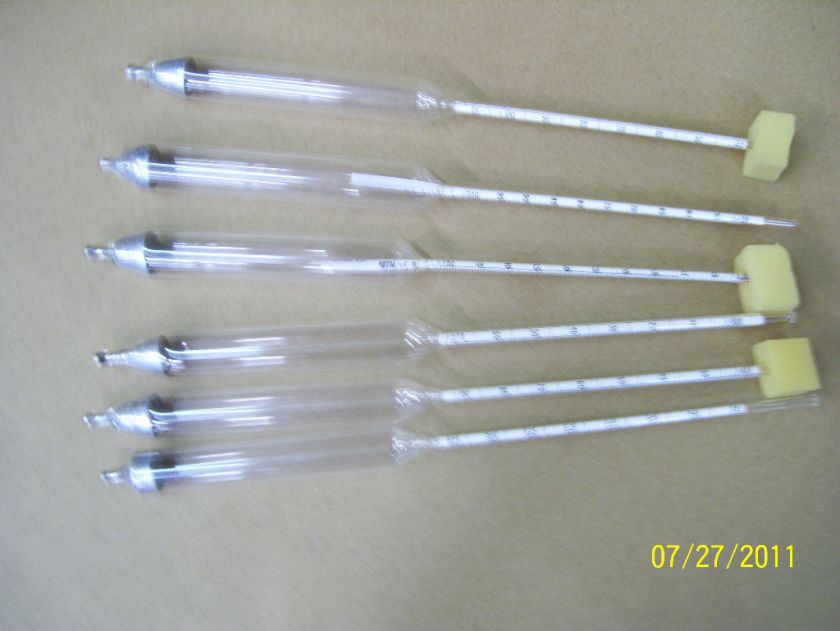 SPECIFIC GRAVITY HYDROMETERS LOT OF 6  